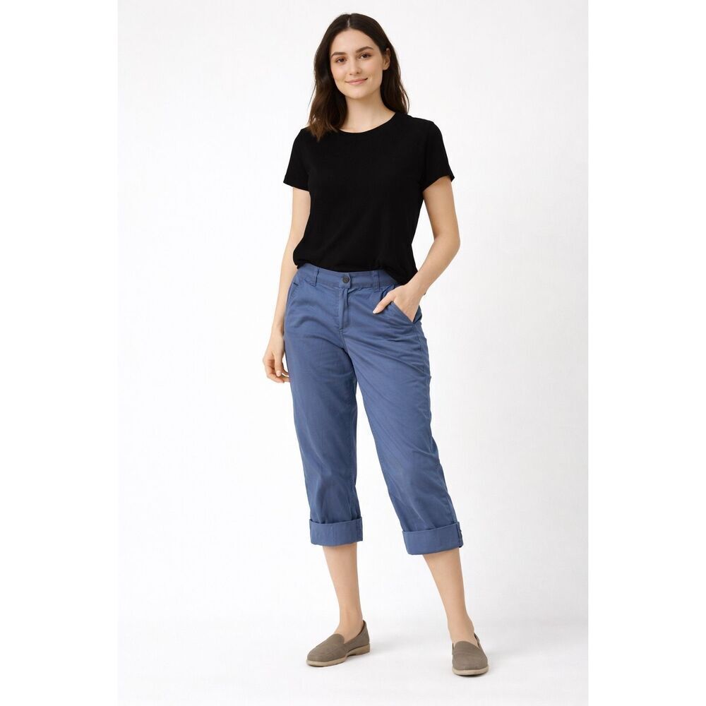 Ann Taylor LOFT Blue Capri Pants Women Size 10 NWT Cotton Stretch